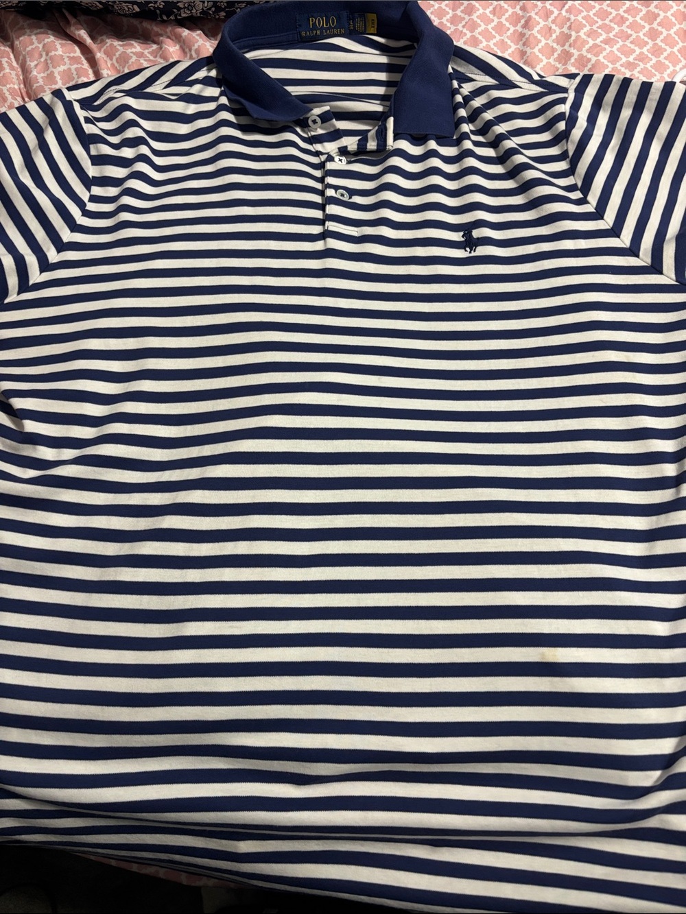 Polo by Ralph Lauren Navy & White Striped Short-Sleeve Polo